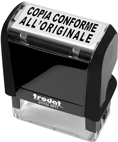 Trodat Printy Office Timbro Testo COPIA CONFORME ALL'ORIGINALE, Cartuccia Inclusa Inchiostro Indelebile Nero, per Amministrazione e Contabilità, Fatturazione, Aziende, Studi Professionali,
