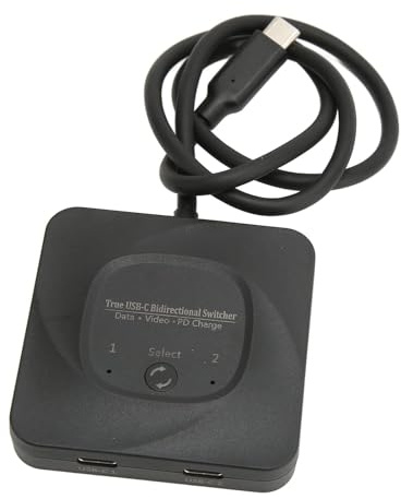 USB C-omkopplarväljare, 2-i-1-utgång Dubbelriktad USB-C HD Typ C Dubbelriktad Växeldelare med Strömindikator Dubbelriktad 8K 60Hz