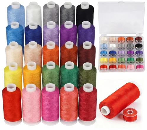 50pcs Sewing Thread Assortment, 25 Colors 450 Yards/Spool