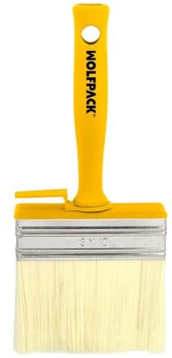 Pinceau Professionnel pour plafonds 100 x 30 mm. Poils Blancs. Manche Ergonomique, avec Crochet. Pinceau Peintre Professionnel