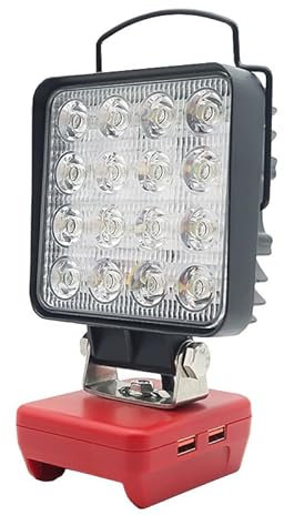 Gerbala LED-arbet för Milwaukee M18, 18/20 V, 48 W, 4 800 LM, LED-lampskärm med C/USB-typ, lågspänningsskydd, för bilreparationer, camping (utan batteri)