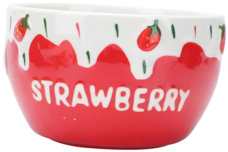 Garneck 1 Pc Ciotola di Fragole spuntino Ciotola di Coniglio Accessori da Cucina Rosa Dessert Scodella Colazione Ciotola Colazione Ciotola da Frutta Ciotola per la Colazione Ceramica Rosso