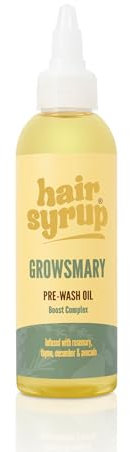 Hair Syrup | Rosemary Pre-Wash Hair Oil | Made with Rosemary, Thyme, Cucumber & Avocado | Nourish Your Scalp & Mind with Growsmary | Vegan | 100% Natural | 100ml