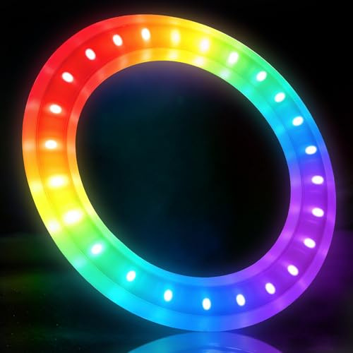 Picabika LED Flying Disc Toys for Kids Adults, Rechargeable 6 Lighting Smart Modes Flying Ring for Boys Girls, Holiday Birthday Gift for Camping Outdoor Beach Toy, 175g