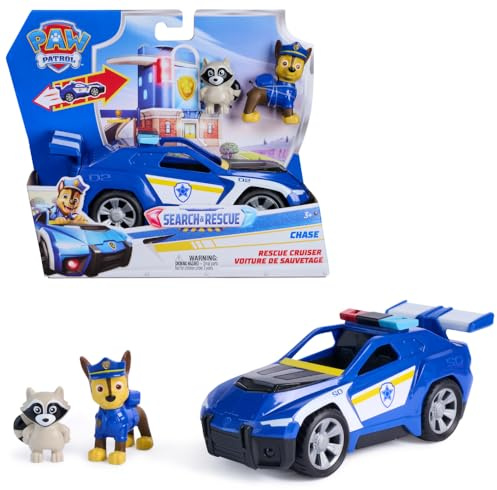 Paw Patrol: Search & Rescue, Auto della Polizia di Chase con 2 Personaggi, a Retrocarica, Giocattoli per Bambini e Bambine, 3+ Anni