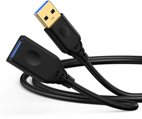 USB A Extension Cable 10FT,5Gbps Data Transfer USBA to USB A Extender Cable Black USB 3.0 Male to Female Extension Cord Printer Cable for Printer Webcam Flash Drive Hard HP Mouse PlayStation Xbox