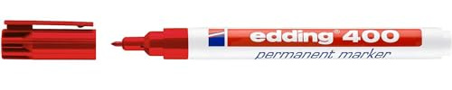 edding 400 Permanentmarker feine Rundspitze 1 mm - wasserfest, schnell-trocknend - wischfest - für Karton, Kunststoff, Holz, Metall, Glas