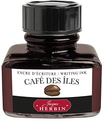 Jacques Herbin 13046T - A 30 ml Bottle of Ink for Fountain pens and Roller pens, Café des îles/Island Coffee - Made in France - Calligraphy - Writing