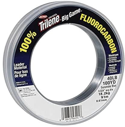 Berkley Big Game Fluorocarbon Leaders, Fishing Line, Fluorocarbon, Allround Fishing, 100% Professional Grade Flurocarbon, Unisex, Clear, 0.61mm | 20kg | 44lb | 91m | 100yd