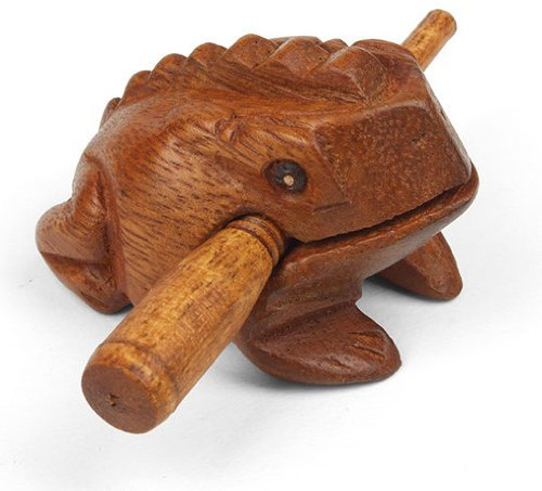 Mystery Mountain Frog Güiro - Fair Trade Percussion Instrument - Brown, Acacia Wood - Fun for All Ages