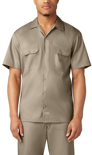 Dickies Chemise de Travail à Manches Courtes en sergé Flexible pour Homme (Lot de 1), Sable, L