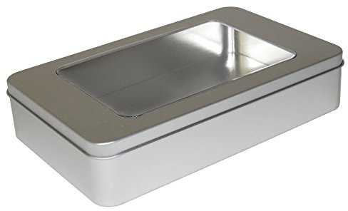 mikken 1x rechteckige Vorratsdose Keksdose mit Sichtfenster 20,8x13,1x 4,5cm