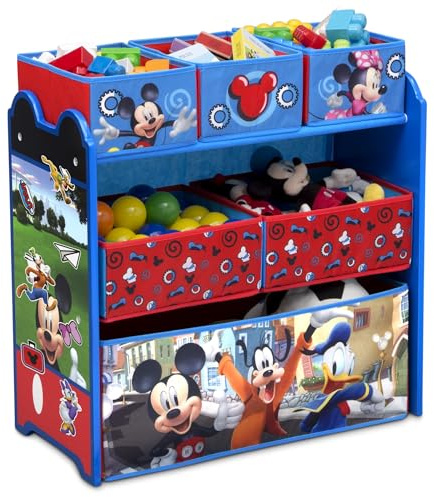 Delta Children Disney Mickey Mouse 6 Bin Design and Store Toy Organizer