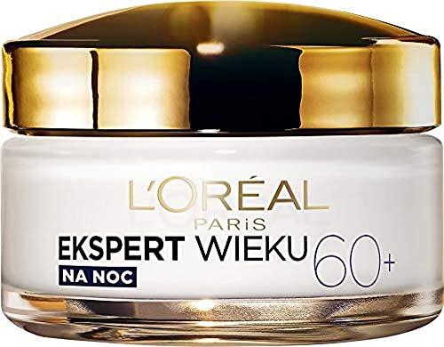 L'Oreal Paris Face Care Caring Paris Ålder 60+ anti-rynkkräm för natten, modellerar ansiktskontur och näring, 50 ml