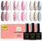 Yueshop Glitter Gel Nail Polish Set- 10 PCS Gel Nail Polish Nude Pink White Pinkbrown Gold Grey, Gel Polish Soak Off UV LED Manicure DIY Home Salon Nail Art 8ML