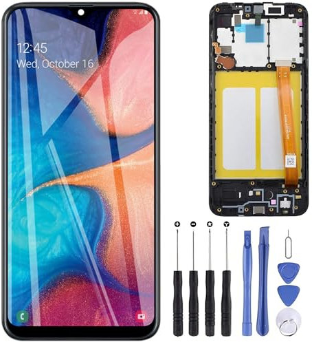 ZOETEC Bildschirmersatz für Samsung Galaxy A20e SM-A202F/DS 5,8 Zoll LCD-Display, Touchscreen, Digitizer, komplette Montage mit Rahmen, Reparaturwerkzeug-Set