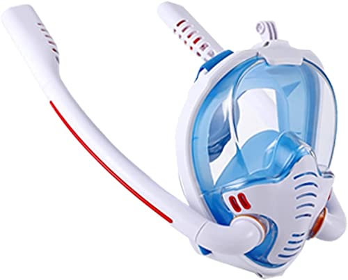 Schnorchelmaske für Erwachsene und Kinder, Schnorchelmaske für Erwachsene, Herren und Damen, Schwimmmaske, doppelter Atemschlauch, Silikon, vollständig trockene Schnorche