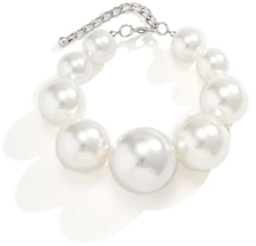 Clataly Retro imitation pärlhalsband armband stora stora pärlhalsband smycken stora pärlhalsband för kvinnor flickor, Einheitsgröße