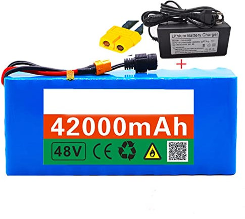 Elektrischer Fahrradakku, Elektroroller-Akku, 48 V 42 Ah Li-Ion-Akku 13s3p, mit Ladegerät XT60 Plug