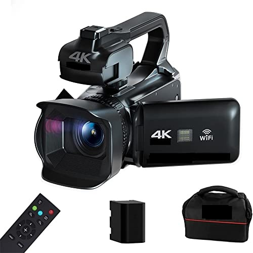 AUBEST Video Camera Camcorder Auto Focus 4K Camcorder 18X Zoom 64MP Digital Video Camera For Streaming Webcam Time-lapse 4 Touch Screen Recorder(No SD Card,Video Camera)