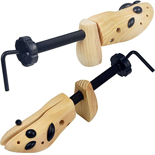 zpllsbratos une paire d’Embauchoirs à Chaussures En Bois Femme Homme Unisexe Longueur Largeur Ajustables Elargisseur Extenseurs(L Pour Taille 42-46)