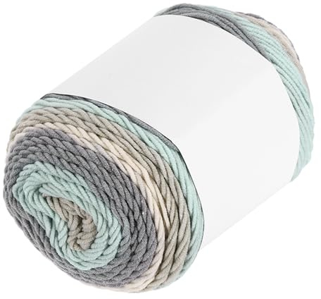 sourcing map Acrylic Yarn for Crocheting, 211 Yard 5 Ply Colorful Soft Crochet Yarns Cotton Cake Yarn for DIY Knitting Craft Blankets(1 Packx100g,Gray,Green,Blue)