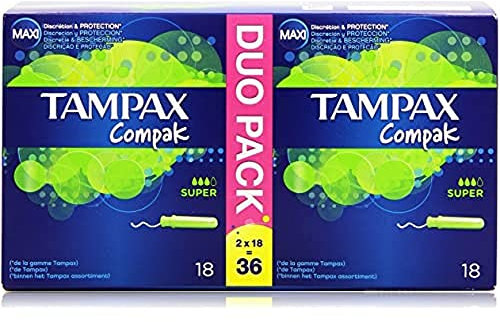 Tampax Compak Tampons, mit Applikator aus Kunststoff, 36 Stück