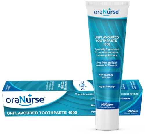 Oranurse Unflavoured Toothpaste for Kids and Adults - Non Flavoured with 1000ppm Fluoride for Sensitive Mouths | Non Foaming SLS Free | 50ml