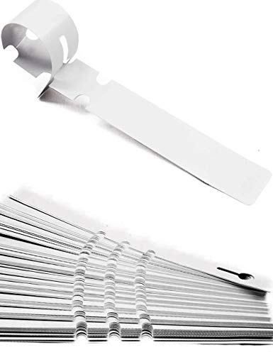 HomeTools.eu® 100 pièces de rubans d'inscription, plantes arbres arbustes, plastique 21 x 2cm, résistant aux intempéries avec boucle pour fixation, blanc china