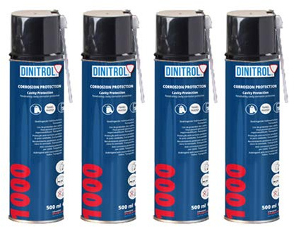 Rejel Dinitrol 1000 Klares Hohlraumwachs, 500 ml, Sprühdose, 4 Stück