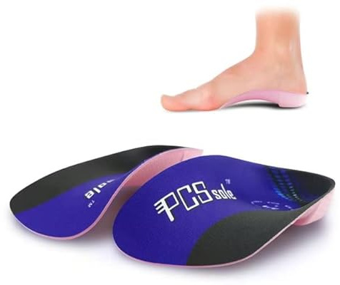 PCSsole 3/4 Plantillas de calzado ortopédico Soportes de arco alto Plantillas de zapatos para la fascitis plantar,Pie plano, Sobre-pronación,Alivio del dolor del talón(EU-(35-37))