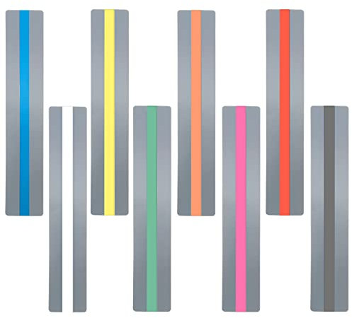 8PCS Guided Reading Highlight Strips, Colored Overlay Reading Tracking Rulers for Dyslexia Irlens ADHD to Reduce Visual Stress, Visual Aids Overlays Ruler for Reading Beginner Y4-YDSQ