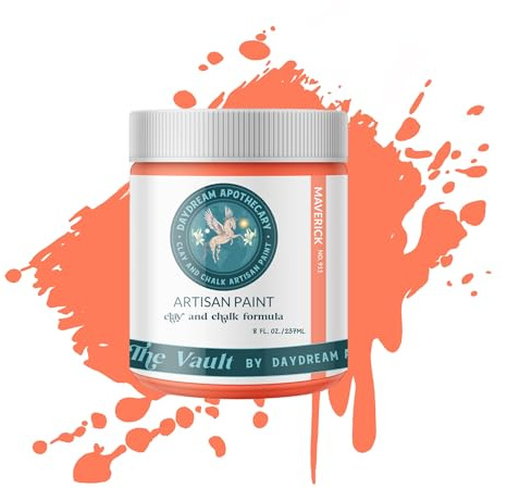 Daydream Apothecary Premium Chalk Style Paint for Furniture, Home Décor, Wood, DIY Interior Projects, Quick Dry, No Prep or Prime Needed, Matte Coral Orange - 8oz