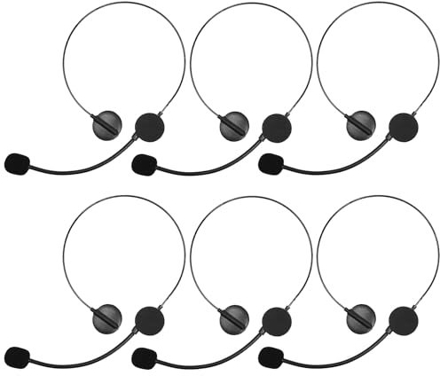 Eupsiiu 6 accessori per radio e telefono, fascia con microfono Accessorio Rockstar per balli in maschera, cosplay e feste