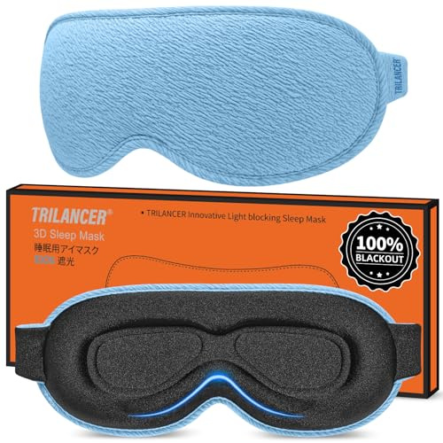 Innovativ sovmask - Sleep Mask för män och kvinnor - Ljusblockerande ögonmask - Eye Mask - Sömnmask för sömn, tupplurar, meditation och resor(Blå)