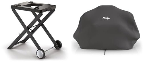 Ninja Woodfire faltbarer Grillständer, kompatibel mit Ninja Woodfire Electric Outdoor BBQ Grill & XSKCOVER Premium-Outdoor-Abdeckung, kompatible Holzfeuer-Grills