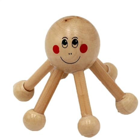 Kroppsmassager i trä - Spider-ShapeHead Massageinstrument | Handhållen spindelformad 6-benig plattång - kompakt midja och benmassage, manuellt lugnande verktyg för