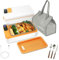 SL Euthtion Cordless Electric Lunch Box, Battery Powered Heated Lunch Box，Food Heate 1L Adjustable Heating time Comes with Tableware and Insulated Bag Used for Trucks, Camping, Offices
