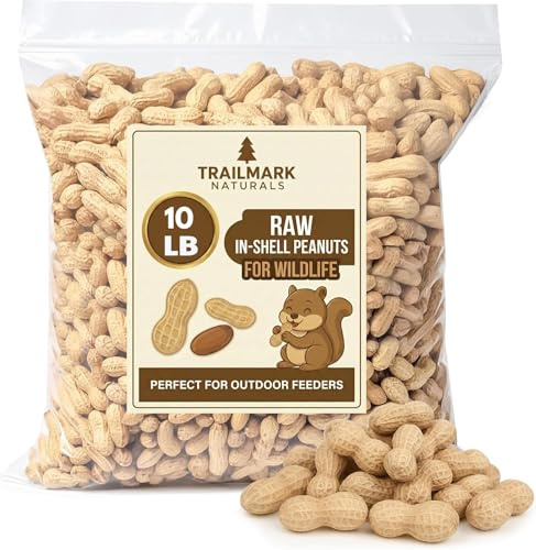 Trailmark Naturals - 10 LB - Raw Peanuts For Squirrels, Raw In Shell Peanuts For Birds and Wildlife- Squirrel Food, Wild Bird Seed - Grown in The USA