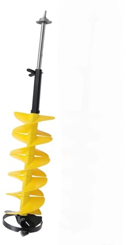 ZYGPH Taladro para Hielo, Broca inalámbrica de Nailon de 8 Pulgadas para Pesca en Hielo con Varilla de extensión de 20 Pulgadas, para Pesca en Hielo