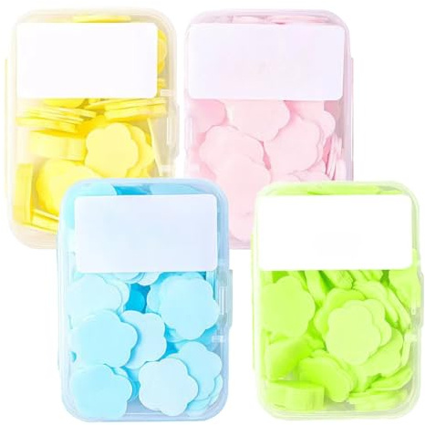 WUYJI Saponi e shampoo da campeggio,Confezione da 8 fogli di sapone da viaggio, mini sapone di carta portatile, sapone da viaggio per esterni, adatto per il lavaggio delle mani all'aperto