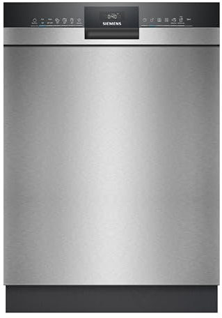Siemens SN43ES28AE iQ300, Unterbau-Geschirrspüler, 60 cm, Made in Germany, bis zu 3-mal schneller spülen, automatische Türöffnung nach Spülende, smartStart, flex Körbe, Gebürsteter Stahl