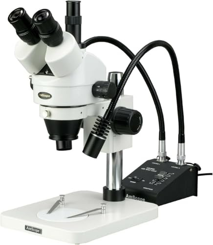 3.5 x -225 X microscope trinoculaire Inspection Zoom microscope stéréo avec col de cygne lumières LED