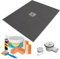 1500 x 800 x 25mm Rectangular Shower Tray with Centre Drain and Tanking Kit