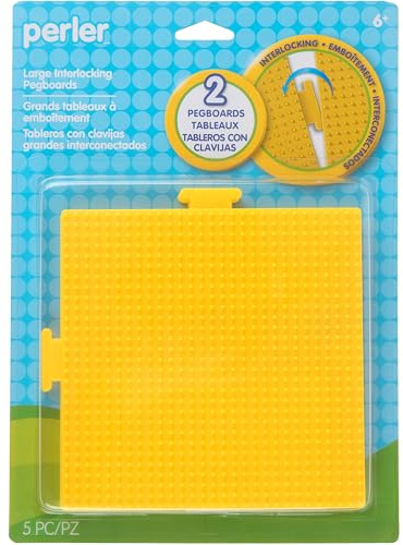 Perler Beads Yellow Square Pegboards, 2pc, 5.7'' L x 5.7'' H, Small
