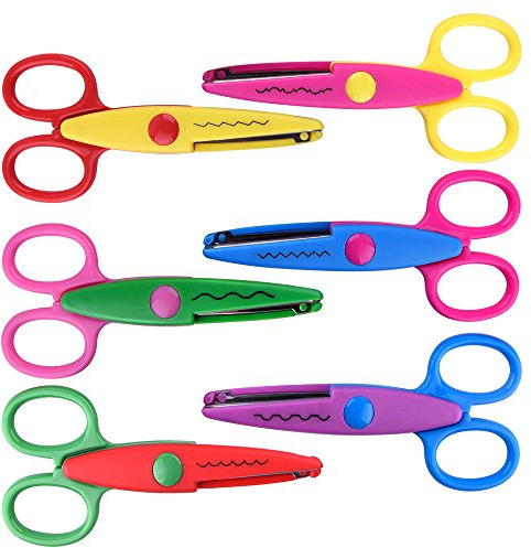 KUUQA 6 Pcs Kids Safety Scissors Art Craft Scissors Set for Kids and Students Paper Construction Supplies