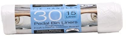 Tidyz 30 x Scented Bin Liners with Tie Handles (15 Litre)