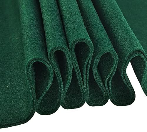 Jtnohx Filz, 1,4 mm dicker Bastelfilz, 90x90cm Filzstoff, Weicher Farbe Filz für Kunst- und Bastelprojekte (Dunkelgrün)