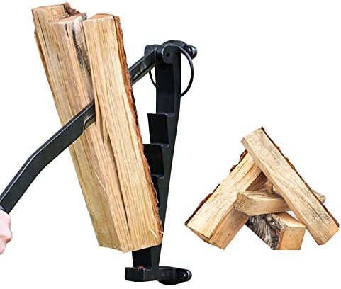 Maxant - Divisor de leña con tornillos, divisor de leña montado en la pared para madera de hierro fundido manual, cortador de leña resistente para interiores y exteriores