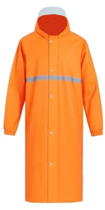 Fayemint regnponcho, regnskydd regnponcho, vattentät regnkappa unisex, ventilerande bärbar poncho, med reflekterande remsor, för vandring, fiske, camping (orange)